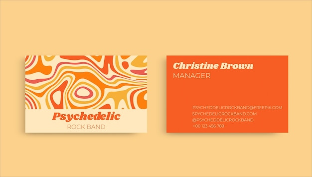 Modern retro rock band business card