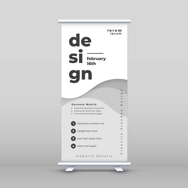 Free vector modern roll up standee flyer template for business advertisement