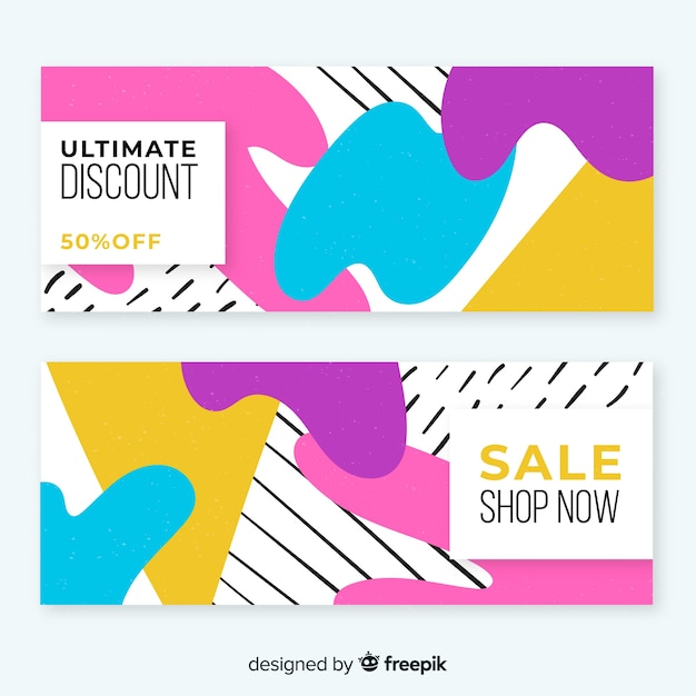 Modern sales banner template design set