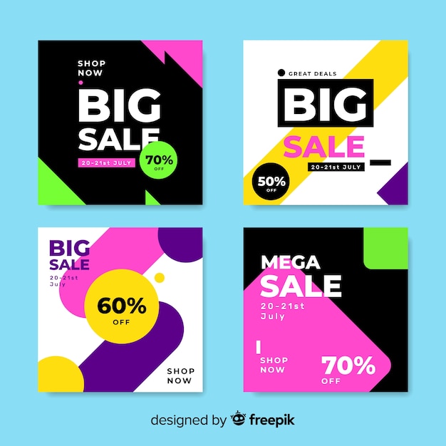 Modern sales banners for social media