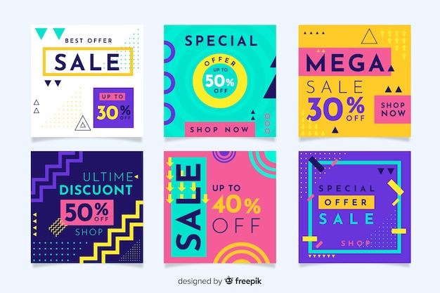 Modern sales banners for social media