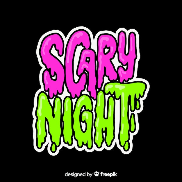 Modern scary night halloween lettering