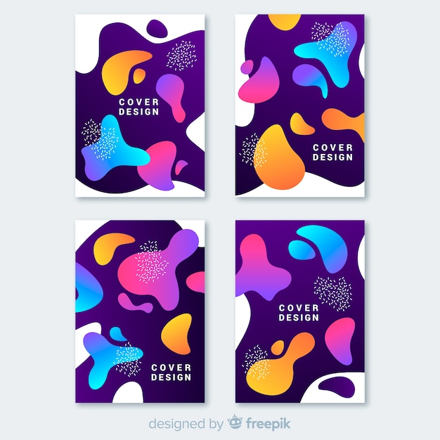 Free Vector modern set of abstract cover templates