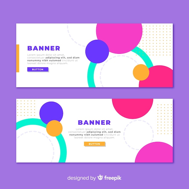 Free vector modern set of colorful abstract banners