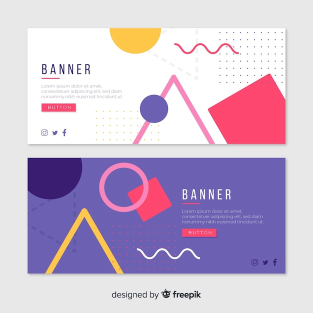 Free Vector modern set of colorful abstract banners