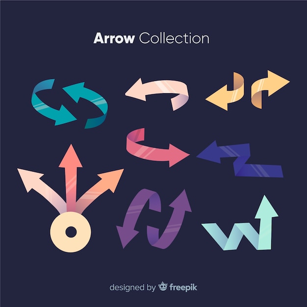 Free vector modern set of colorful arrows with flat design