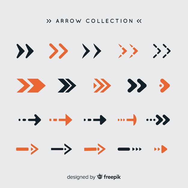 Free vector modern set of colorful arrows with flat design