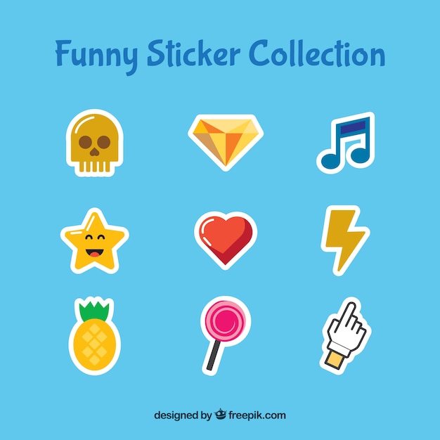 Modern set of cute stickers