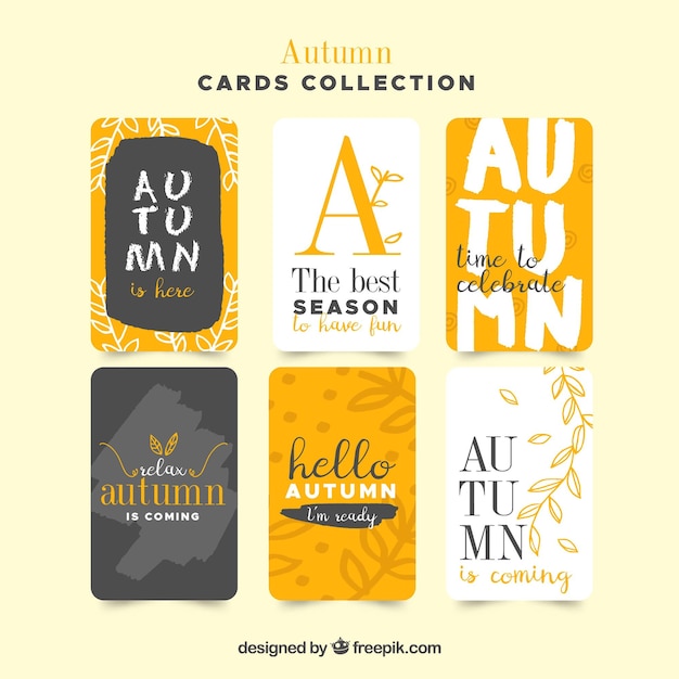 Free Vector modern set of elegant autumn cards