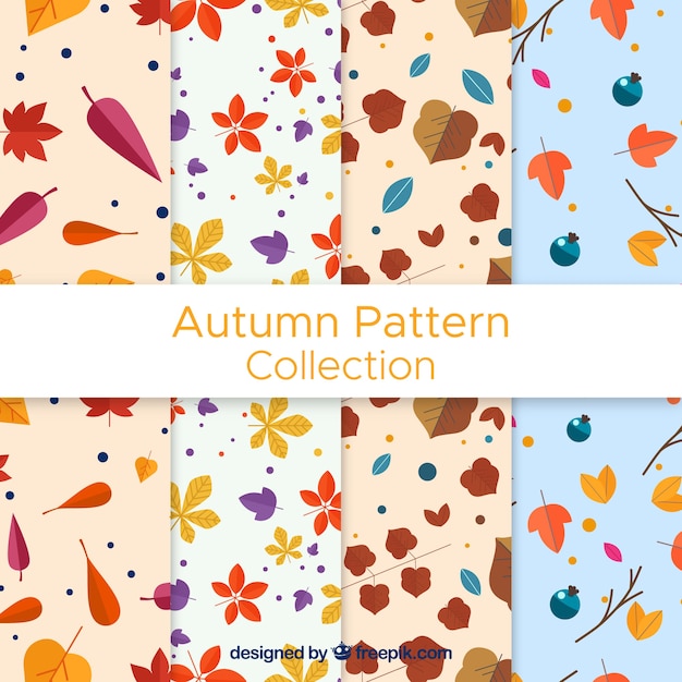 Modern set of lovely autumn patterns