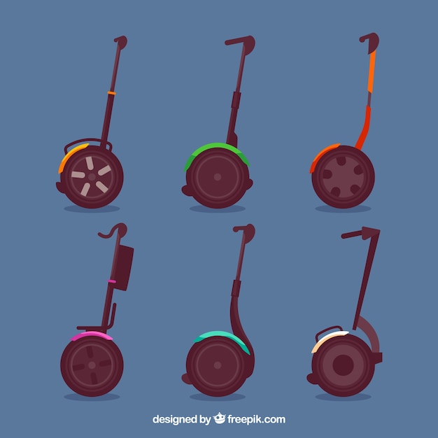 Free Vector modern set of segways