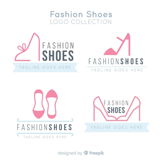 Modern set of shoes logos