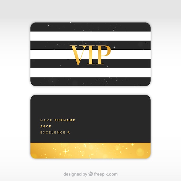 Modern set of vip cards with stripes