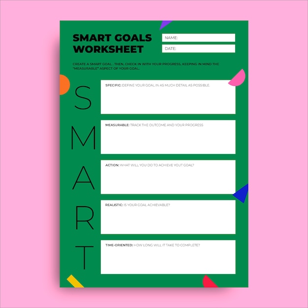 Modern setting smart goals worksheet