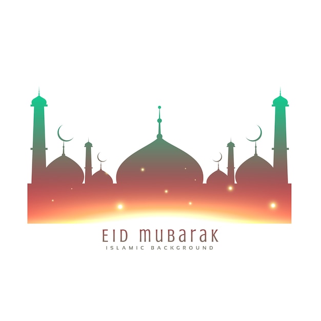 Free vector modern shiny eid mubarak vector design