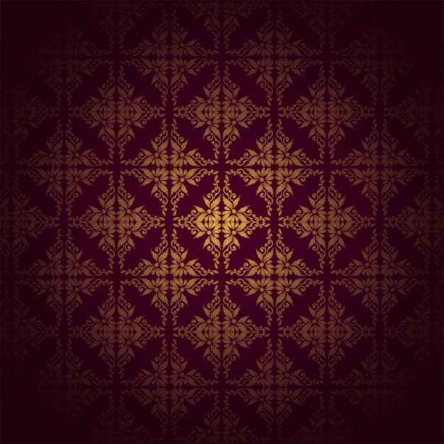 Free vector modern shiny golden luxury floral pattern background