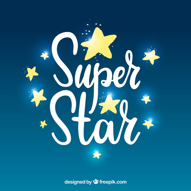 Modern shiny star background with lettering