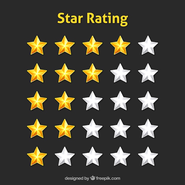 Free Vector modern shiny star rating design