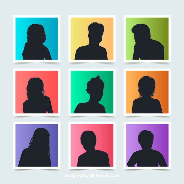 Free Vector modern silhouette avatars