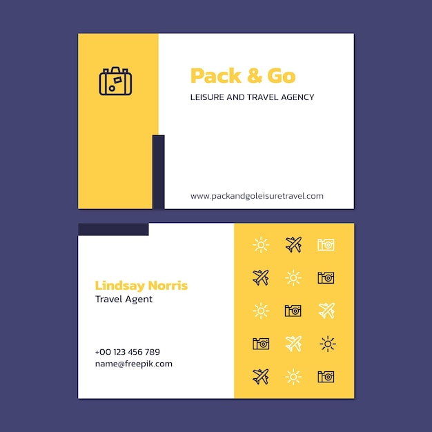 Modern simple agent travel business card