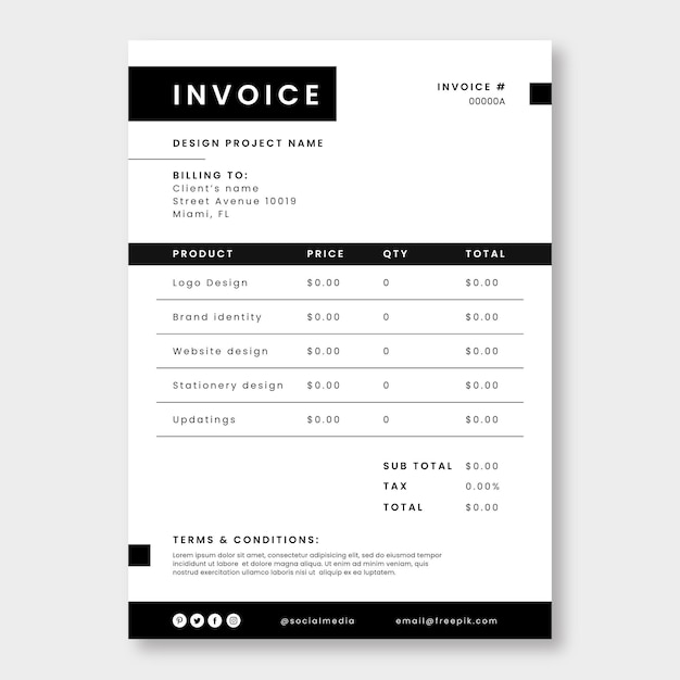 Free Vector modern simple designer invoice