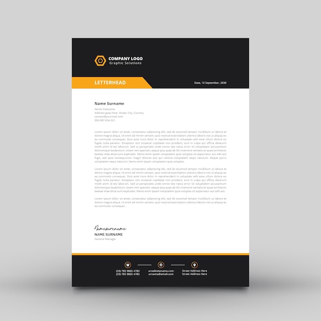 Modern Simple Letterhead Template for Company