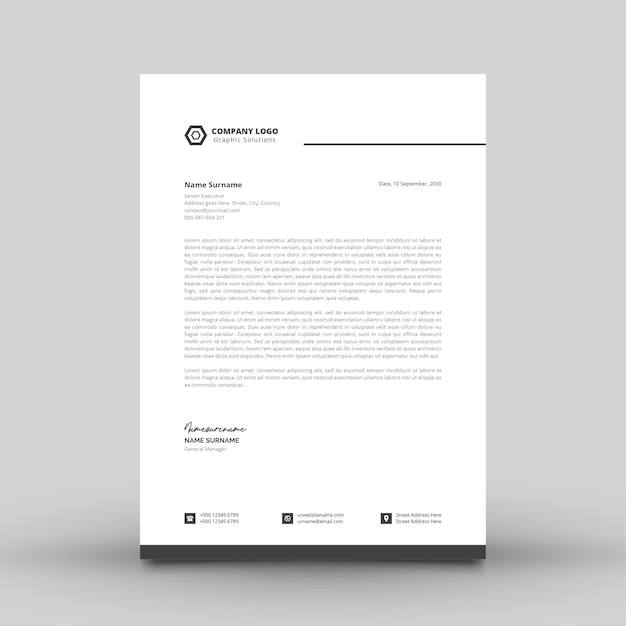 Modern Simple Letterhead Template for Company