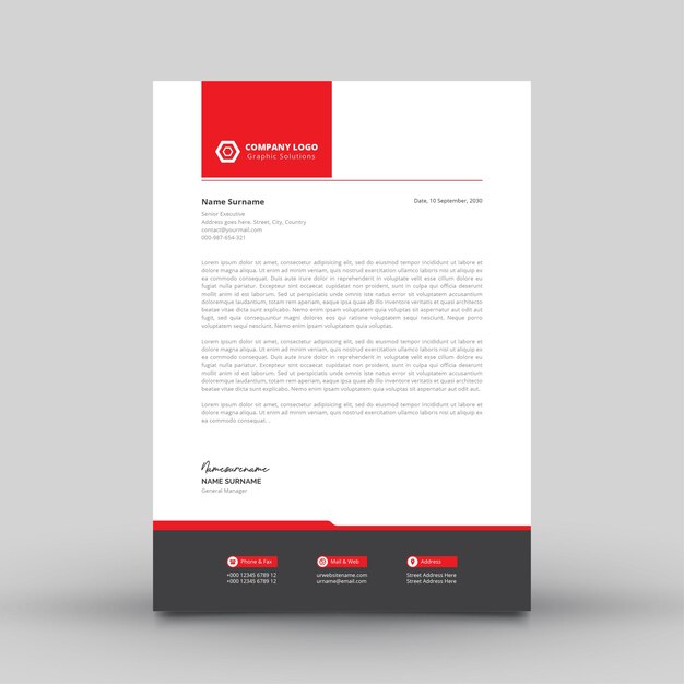 Modern Simple Letterhead Template for Company