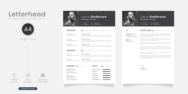 Modern simple template for curriculum with Cover Letter Free