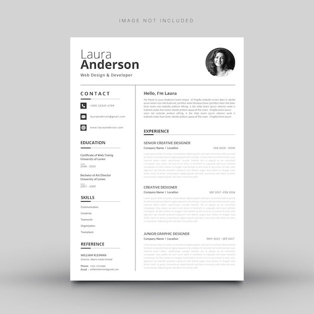 Modern simple template for curriculum