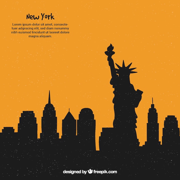 Free vector modern skyline design of new york