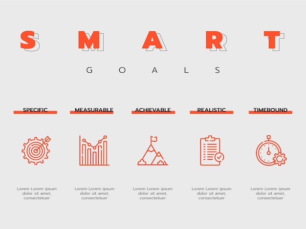 Free Vector modern smart goals general infographic