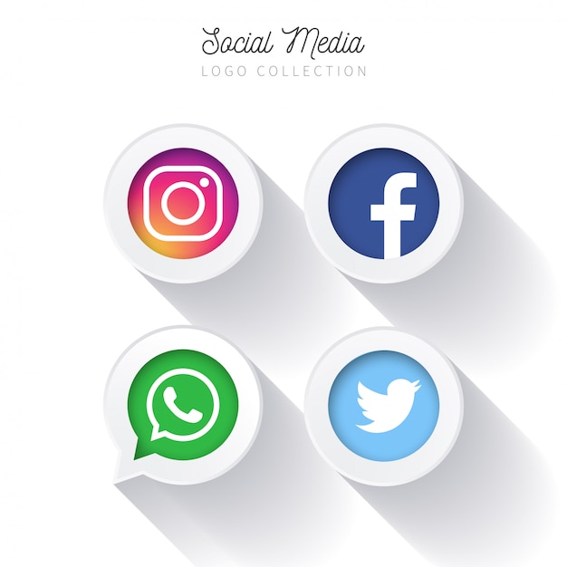 Free Vector modern social media buttons