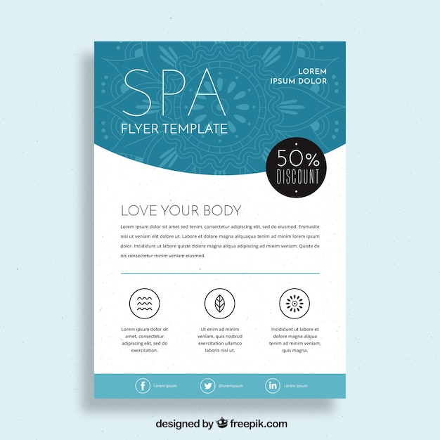 Modern spa flyer template with elegant style