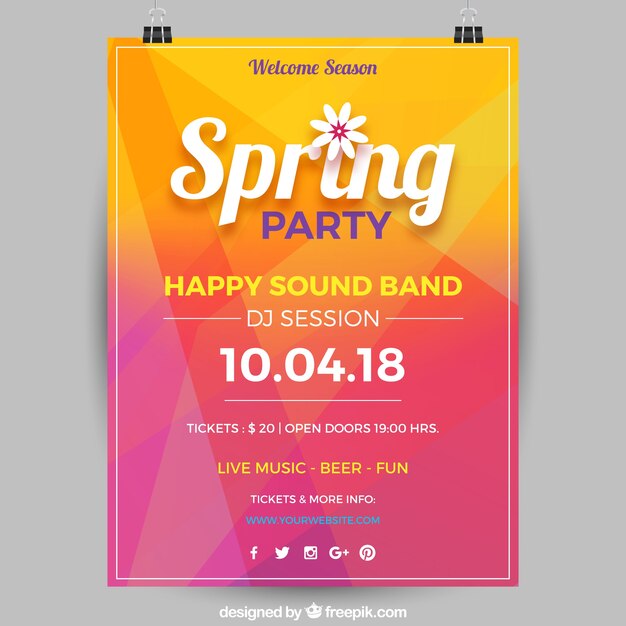 Modern spring party template