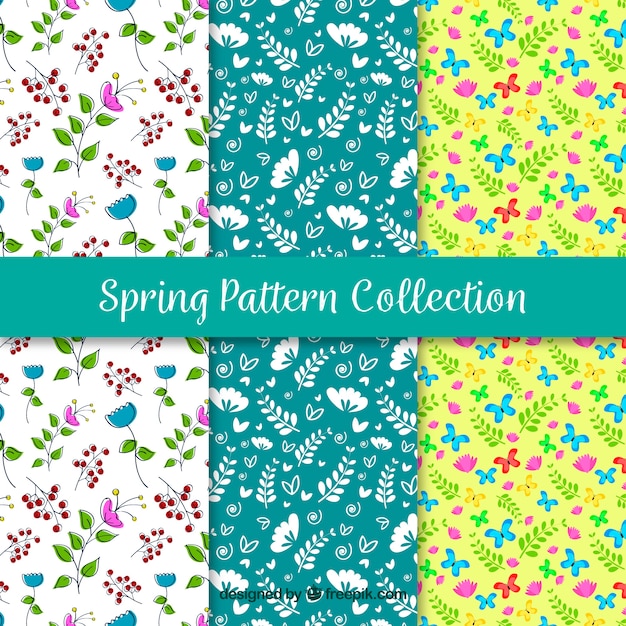 Free Vector modern spring pattern pack