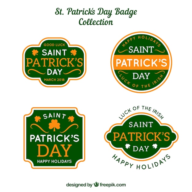 Free Vector modern st patricks day label collection