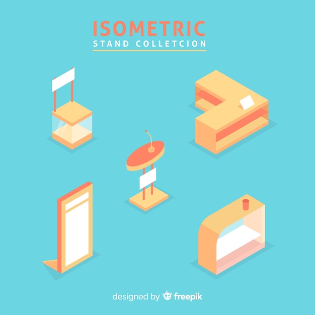 Free vector modern stand collection with isometric view