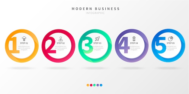 Modern Step Business Infographic with Numbers