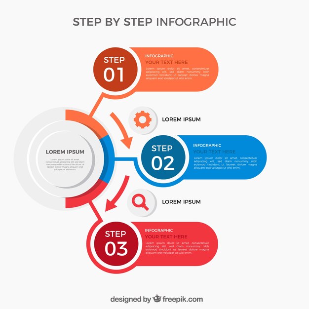 Modern step infographic with flat design