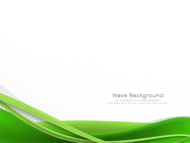 Modern stylish green wave design background