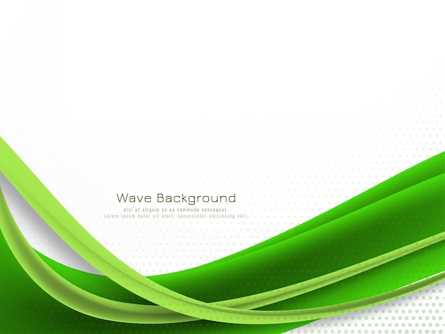 Modern stylish green wave design background