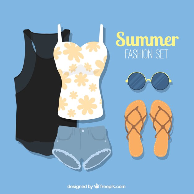 Modern summer clothes pack