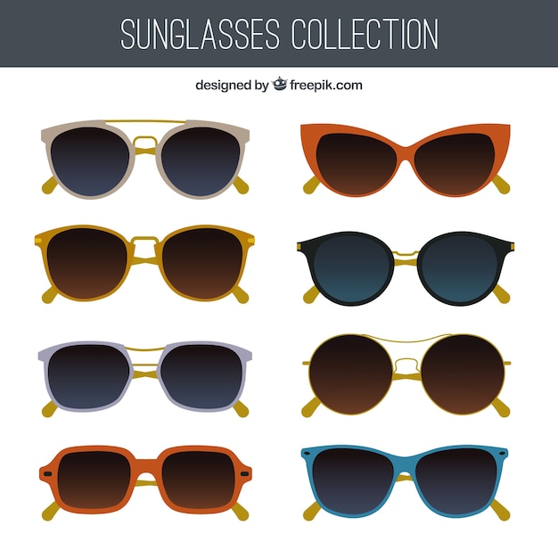 Free Vector modern sunglasses collection in flat style