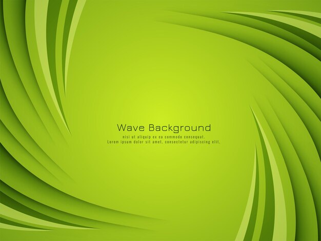 Modern swirl green wave design background vector