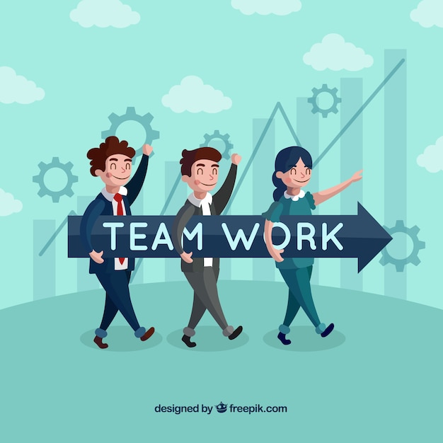 Modern teamwork concept with flat design