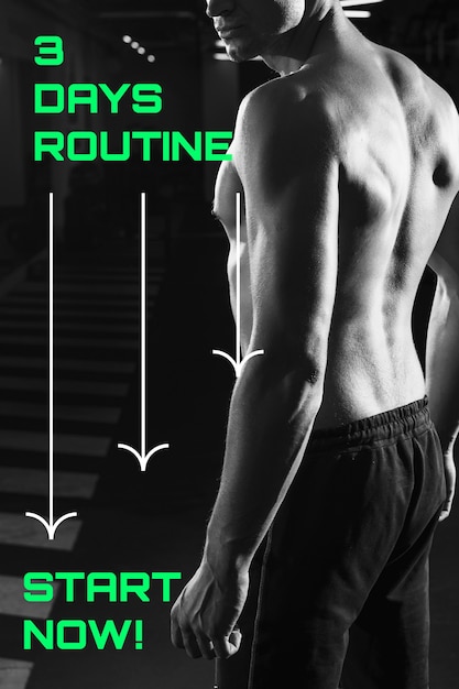 Modern three days routine personal trainer blog graphic