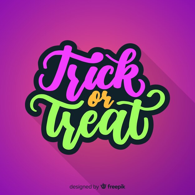 Modern trick or treat halloween lettering