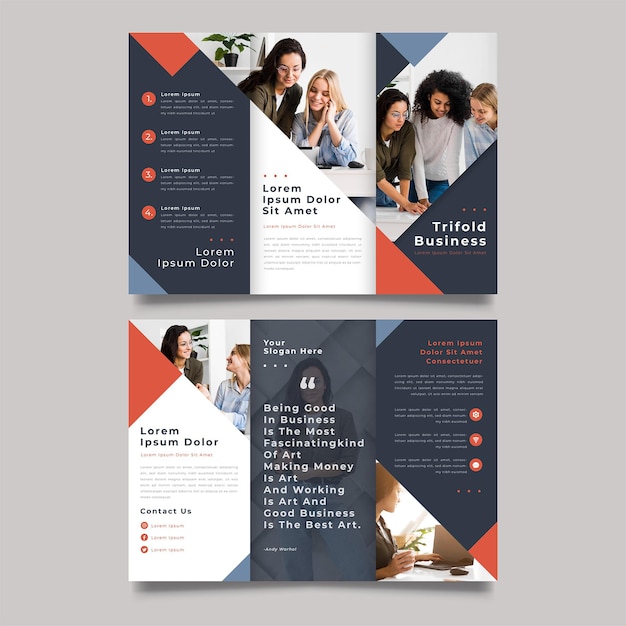 Modern trifold brochure print template