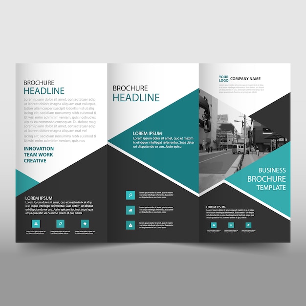 Modern trifold leaflet template